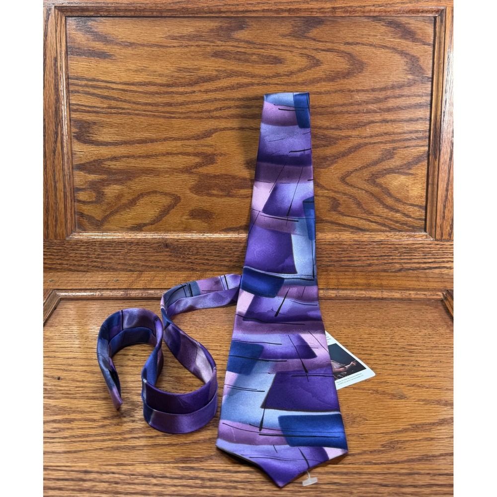 J. Garcia Floating Planes Limited Edition Silk Tie Collection 40 Purple Blue
